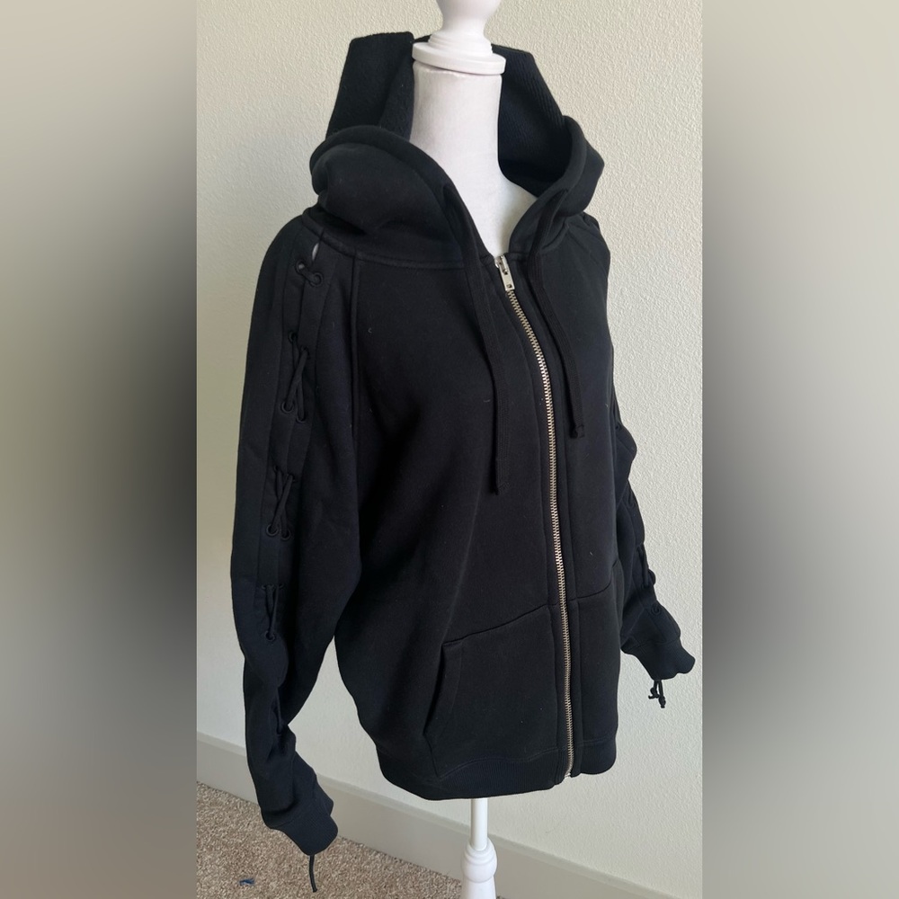 IRO 100% COTTON Black oversized Hoodie Jacket - Picture 15 of 16